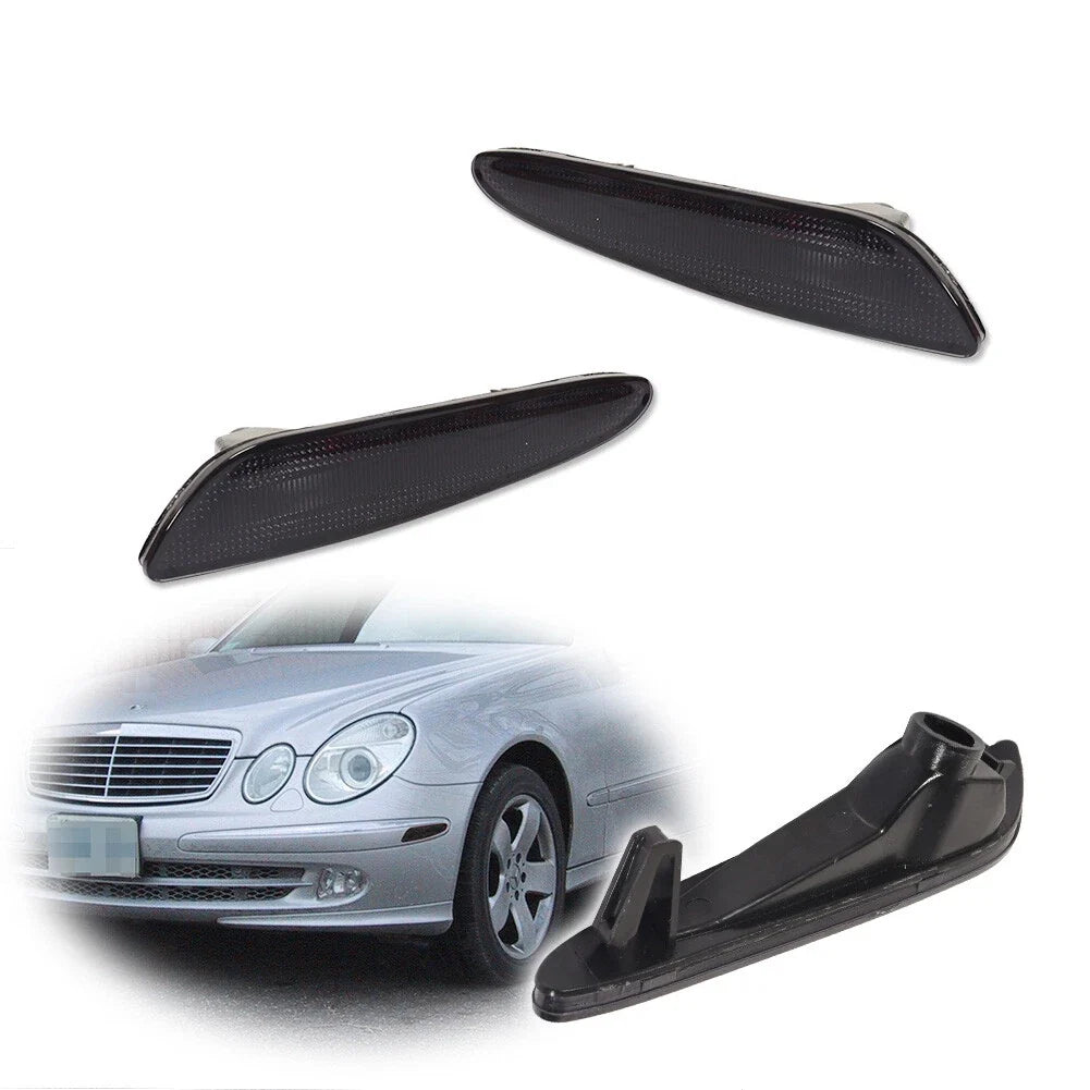 Smoked Front Fender Side Marker Light Covers for Mercedes W211 E-Class
