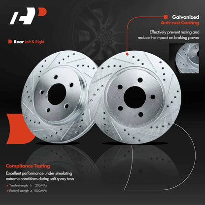 6-Piece Rear Brake Rotor and Pad Set for Ford Mustang (2010-2014)