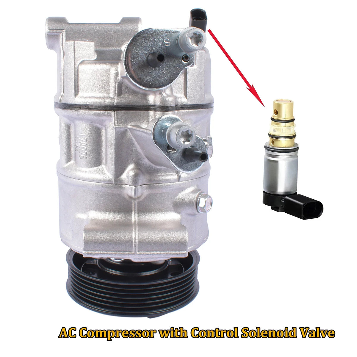 AC Compressor Control Solenoid Valve for Audi VW Seat Skoda (2002–2015) 1K0820803S