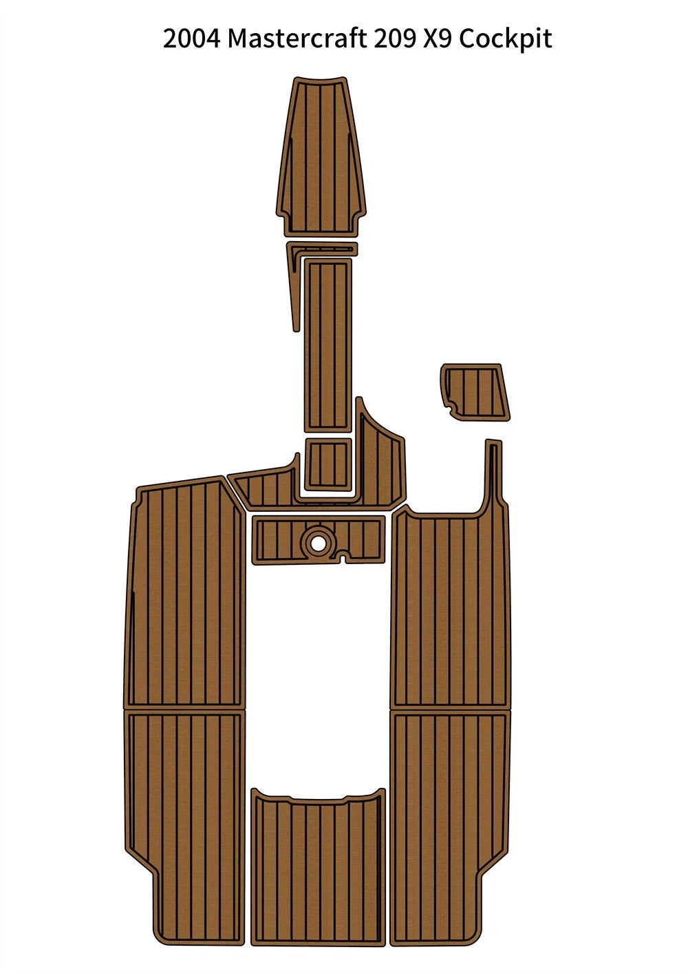 EVA Foam Cockpit Pad for Mastercraft 209 X9 (2004) - Faux Teak Deck Mat