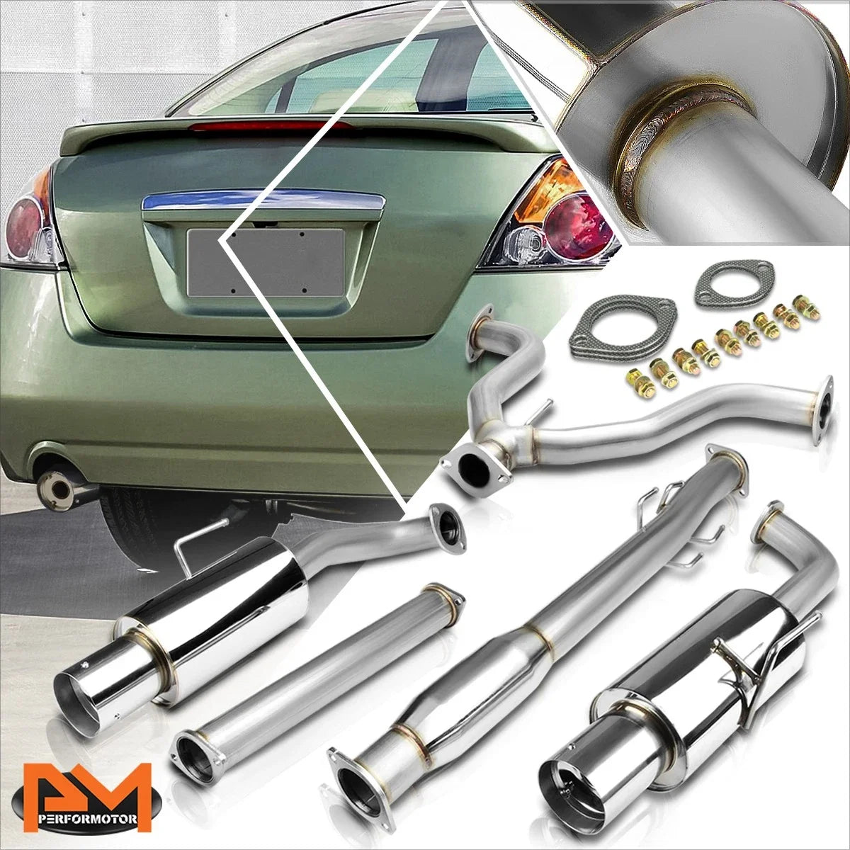 Removable Silencer Catback Exhaust for Nissan Altima 3.5L V6 2007-2012