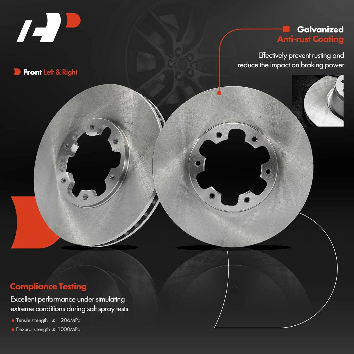 Front Brake Rotors Pair for Nissan Pathfinder 2003-2004