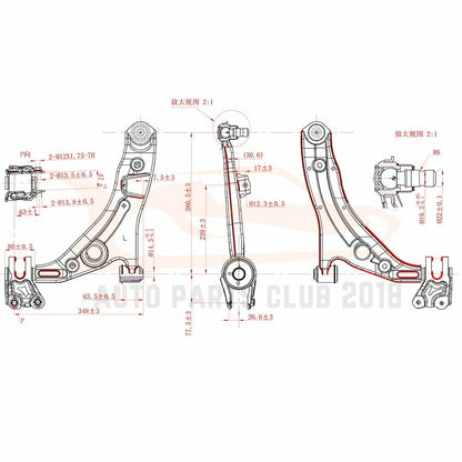 8pcs Lower Control Arms Kit for Ford Edge Lincoln MKX (2007–2014)