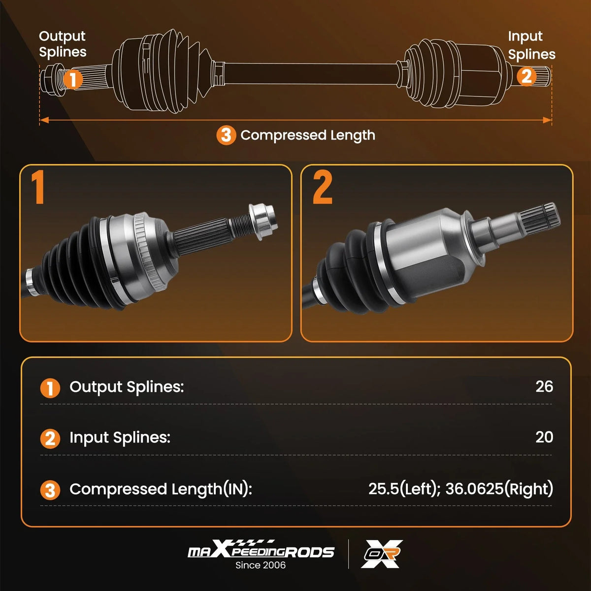 2X Front CV Axle Shaft for Pontiac Vibe Toyota Matrix Corolla (2009–2018)