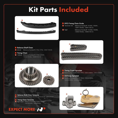 Timing Chain Kit - 8 Pieces for Juke Sentra Nissan (2013-2018)