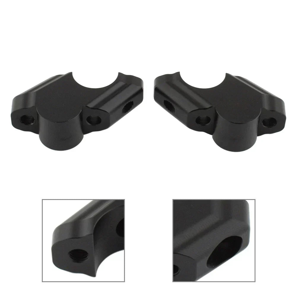 Black Offset Handlebar Riser Clamp for Yamaha Tenere 700 (2019-2025)