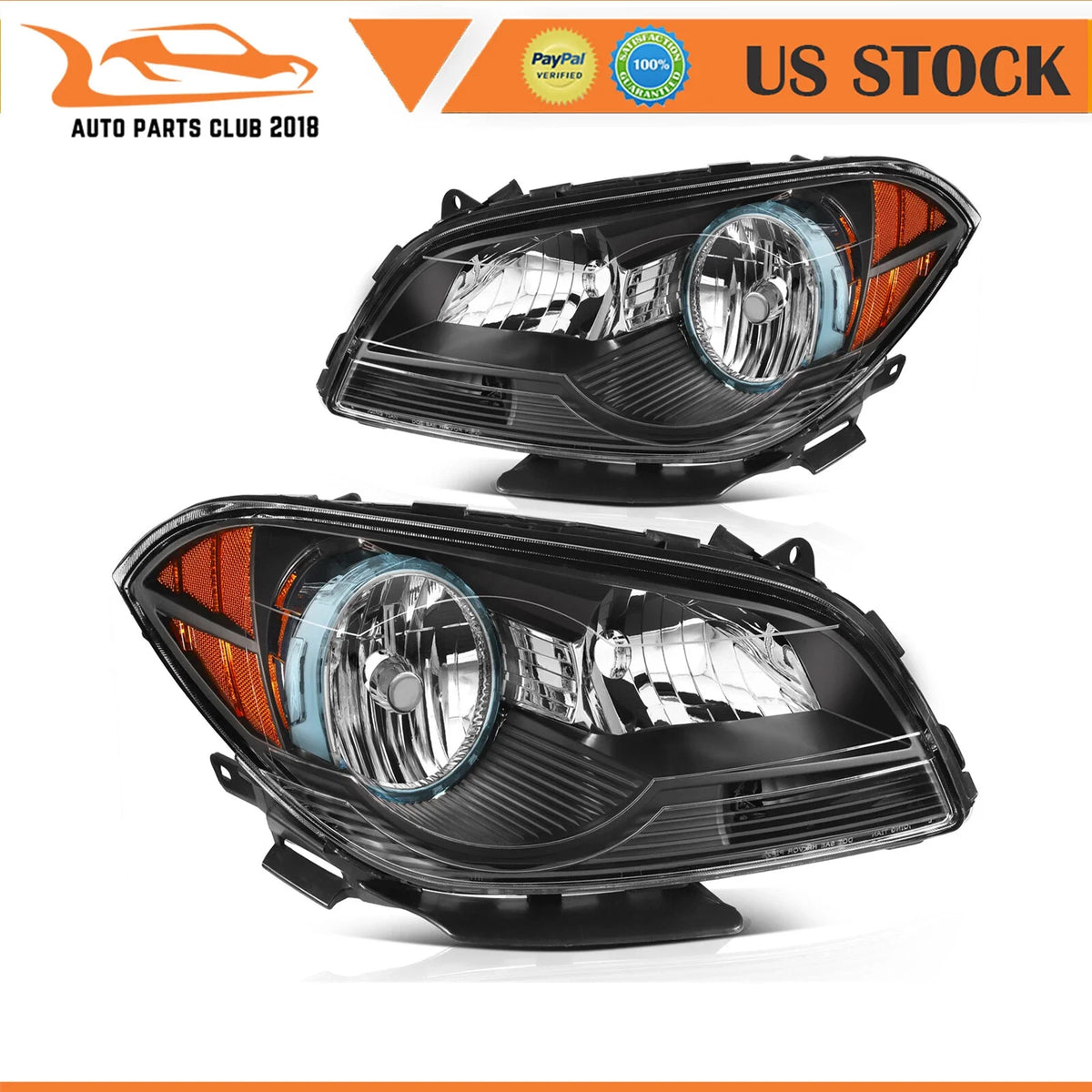 Headlight Assembly for Chevy Malibu (2008–2012) Left + Right Side