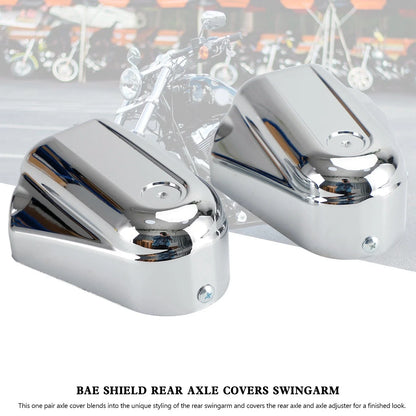 Rear Axle Covers Set of 2 in Chrome for Harley Softail FLS FLSTN 2008-2017