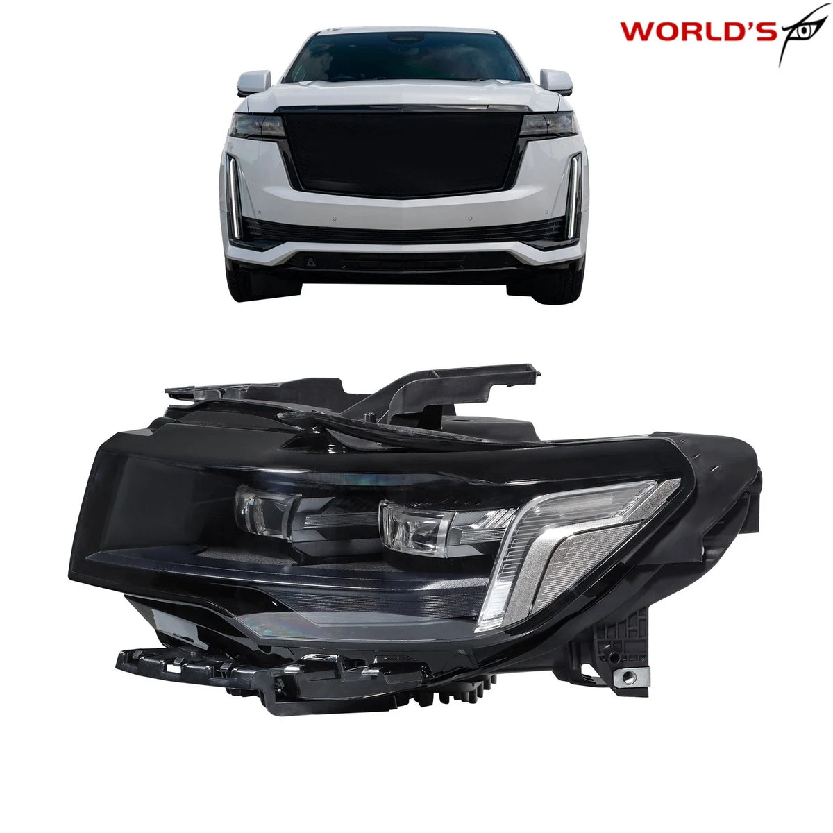 LED Headlight for Cadillac Escalade (2021–2024) Black Bezel Clear Lens