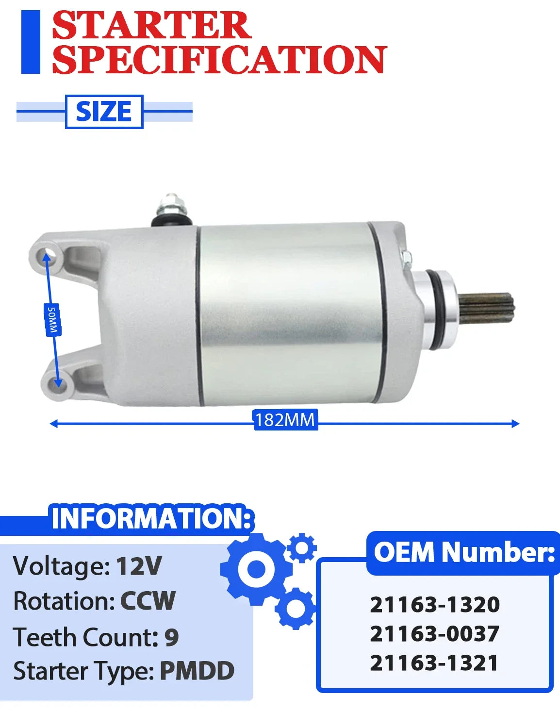 Starter for Kawasaki Teryx 800 KRF800 (2014–2023) with Relay