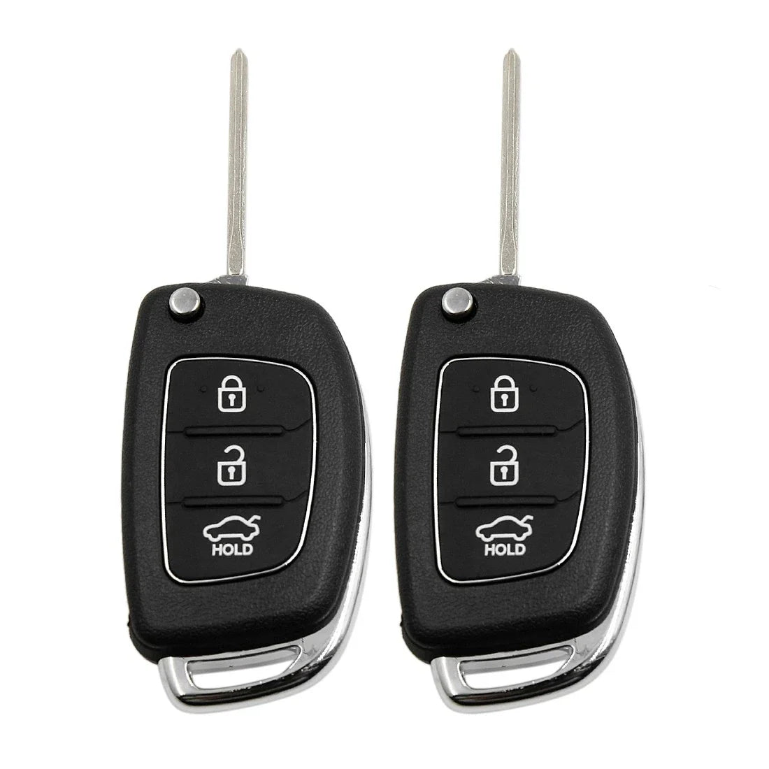 2X Flip Folding Key Remote Fob Case Replacement for Hyundai (Uncut)