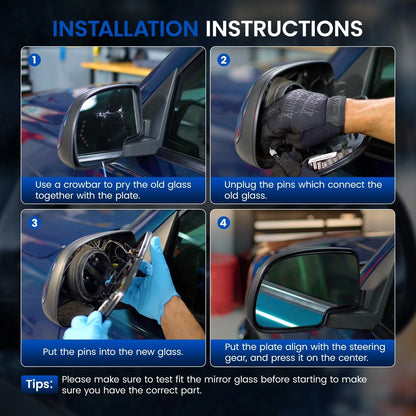 Driver Side Left Heated Mirror Glass for 2016-2018 Toyota RAV4
