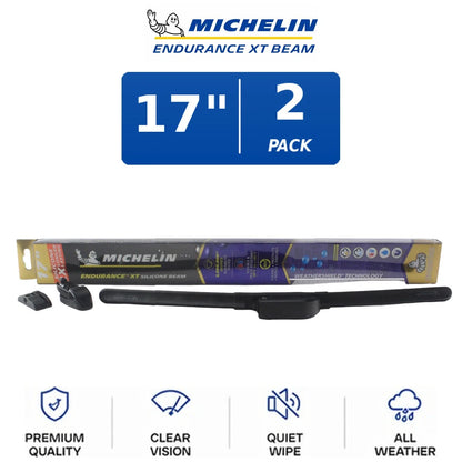 17" Wiper Blade Set - Michelin Endurance XT Beam for All-Weather Use