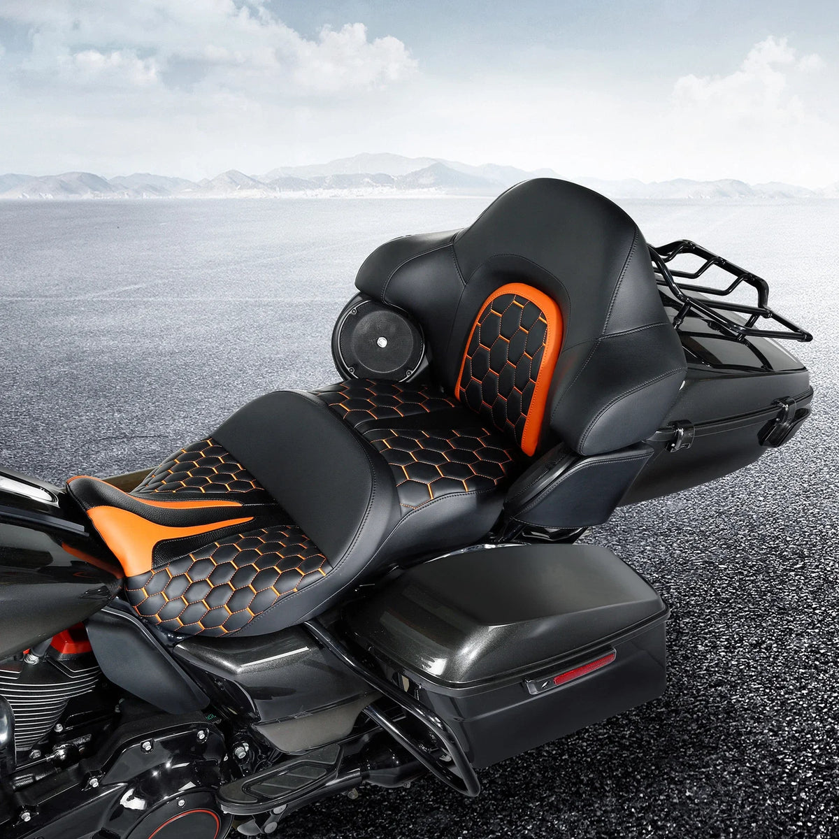 Backrest Gel Seat for Harley Road Glide (2014–2023)