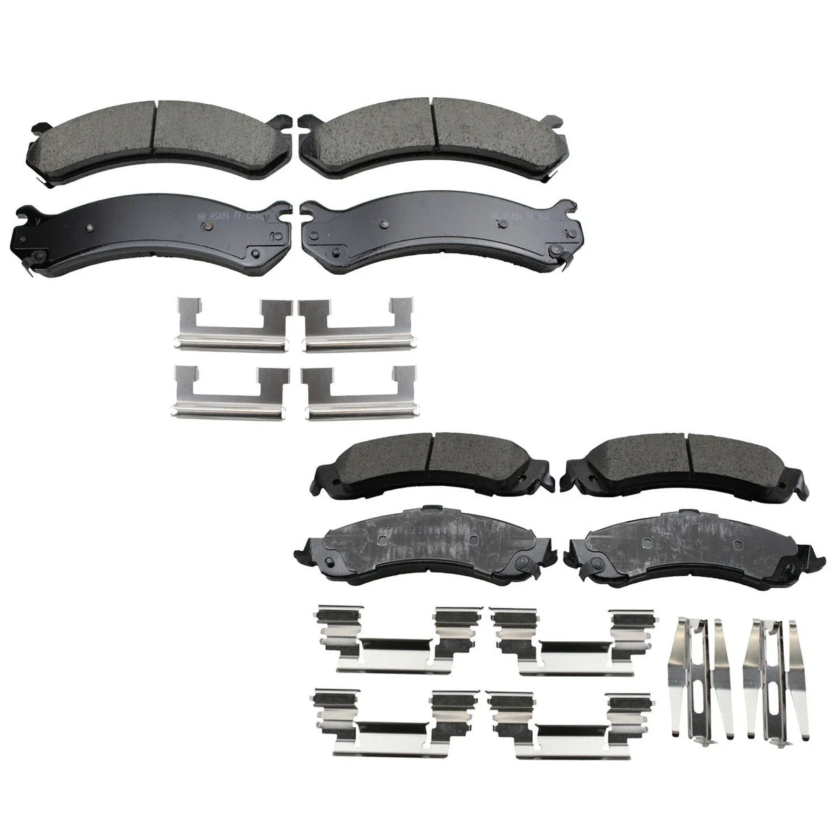Set of 4 Akebono ProACT Ceramic Disc Brake Pads for Silverado Sierra 1500 (2014–2018)