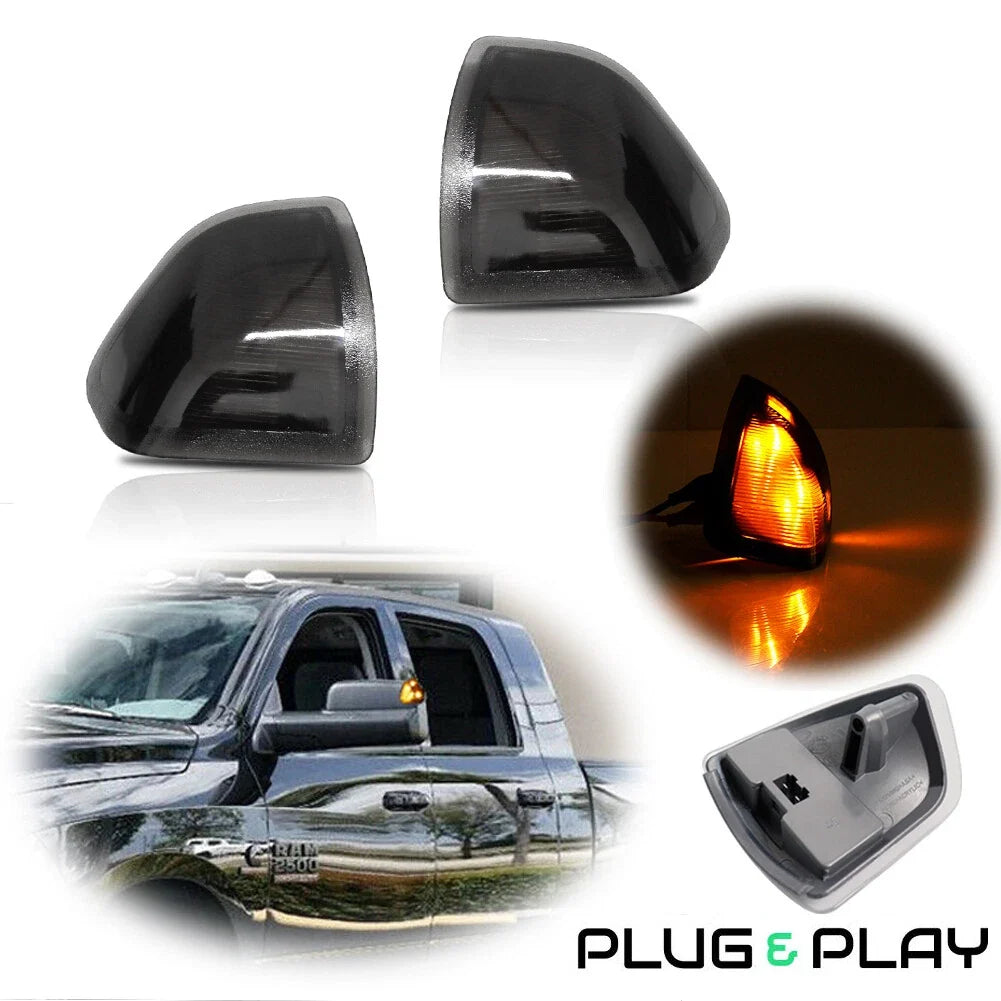 Smoked LED Side Mirror Turn Signal Light for Dodge Ram 1500 2500 3500 4500