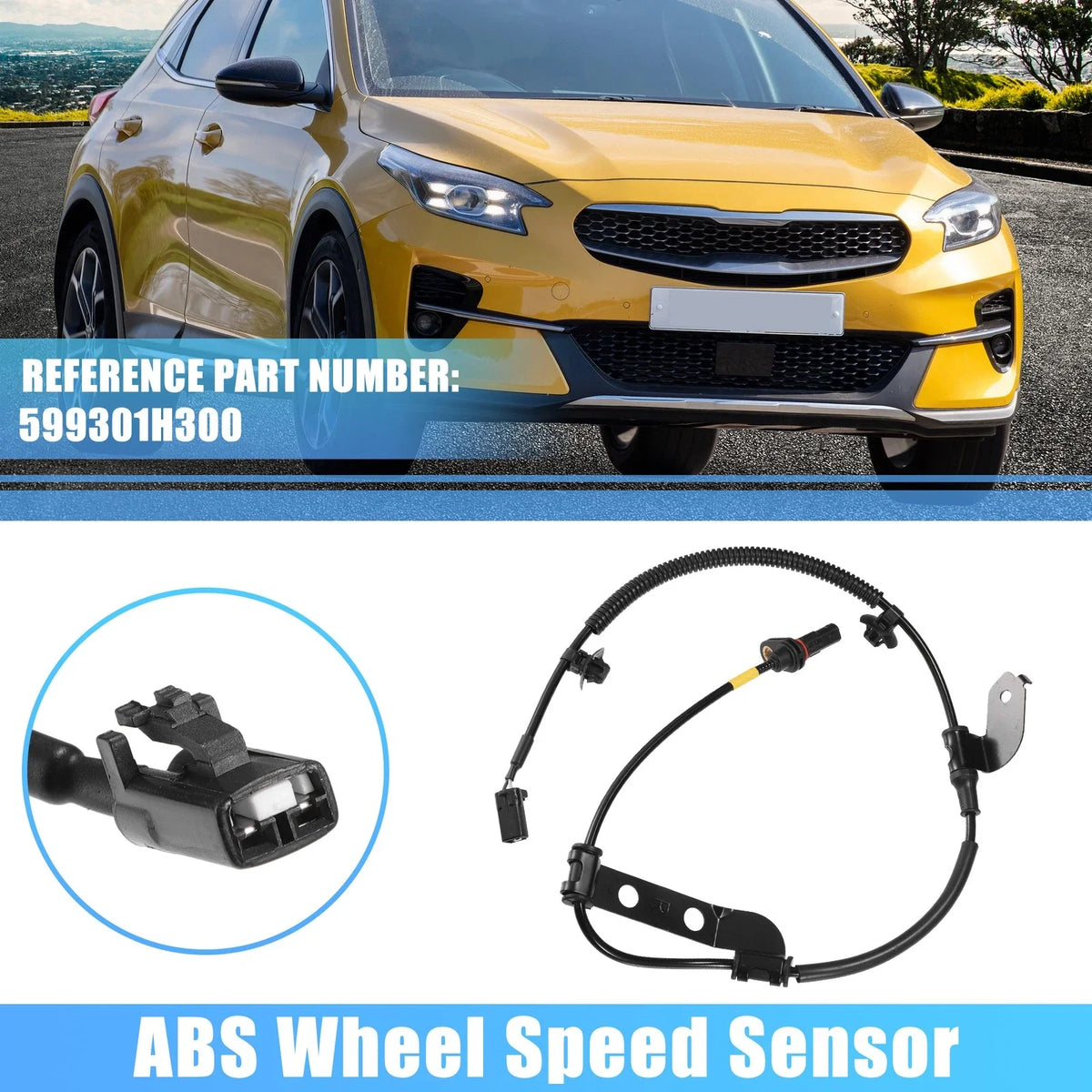 1 Pcs Rear Right ABS Wheel Speed Sensor for Kia Ceed (2006–2012) No. 599301H300