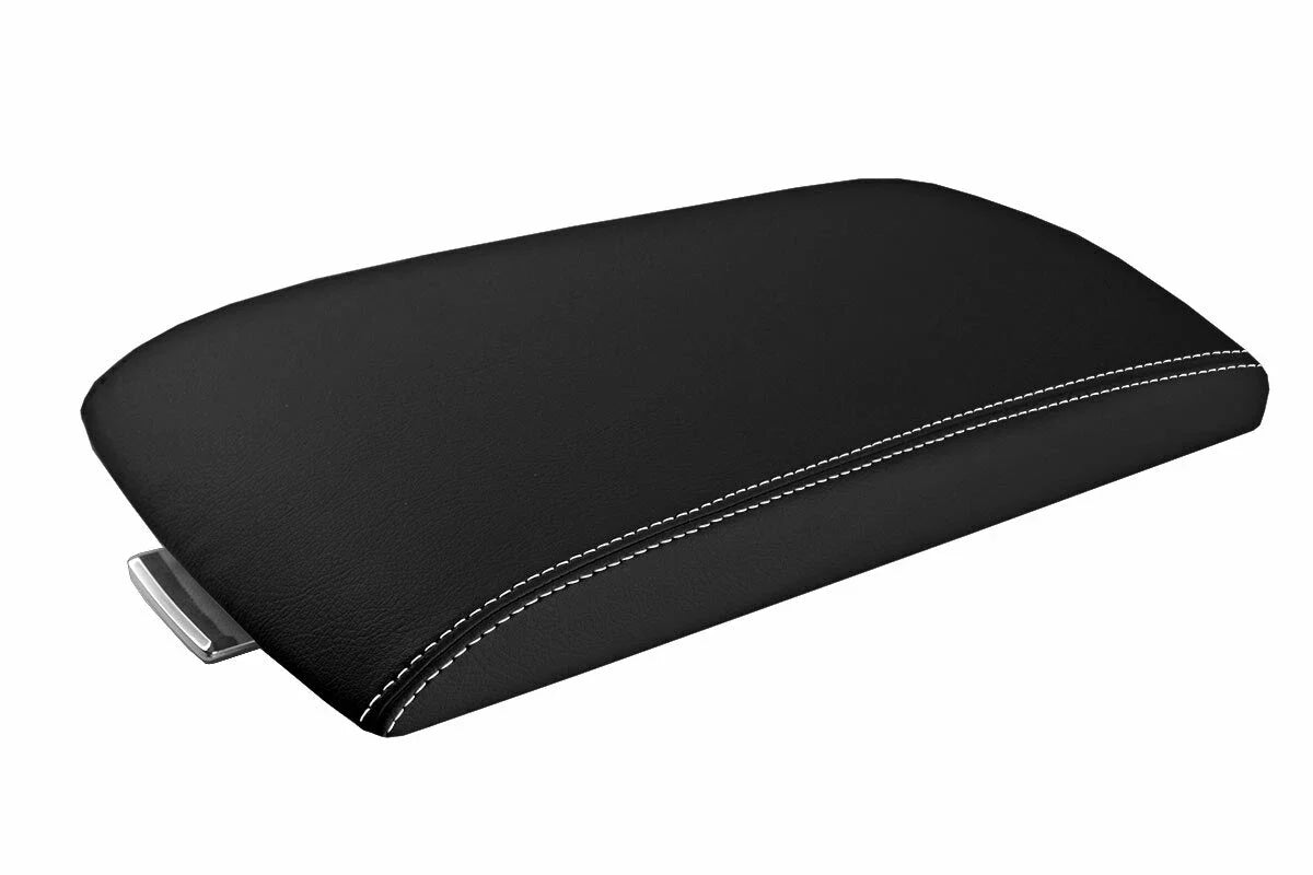 Leather Console Lid Armrest Cover for Ford Flex (2009–2019) White Stitch