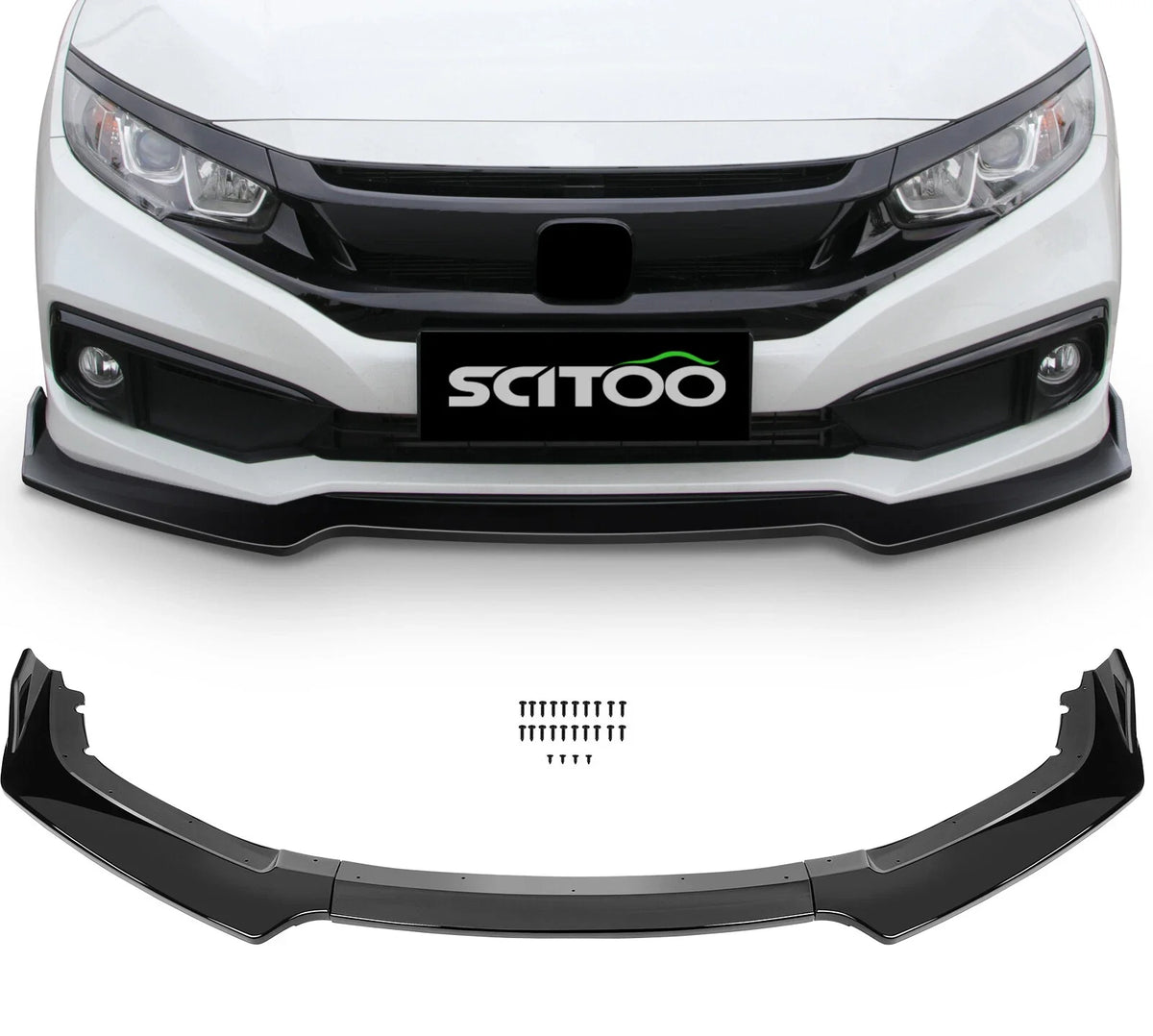 2016-2020 Honda Civic Gloss Black Front Lip Spoiler