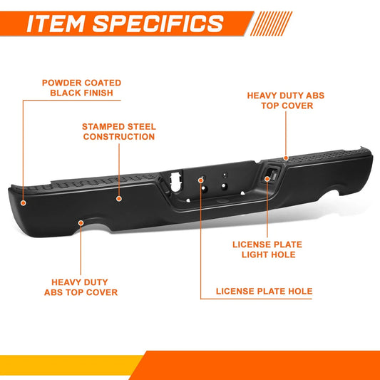 Rear Bumper for Ram 1500 (2009–2019) Dual Exhaust, Black