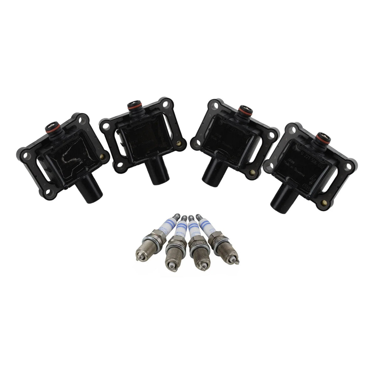 Set of 4 Ignition Coils & 4 Iridium Spark Plugs for Mercedes R170 (1998–2005)