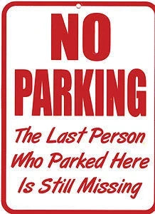 No Parking Sign for Man Cave - Funny Plastic Decor