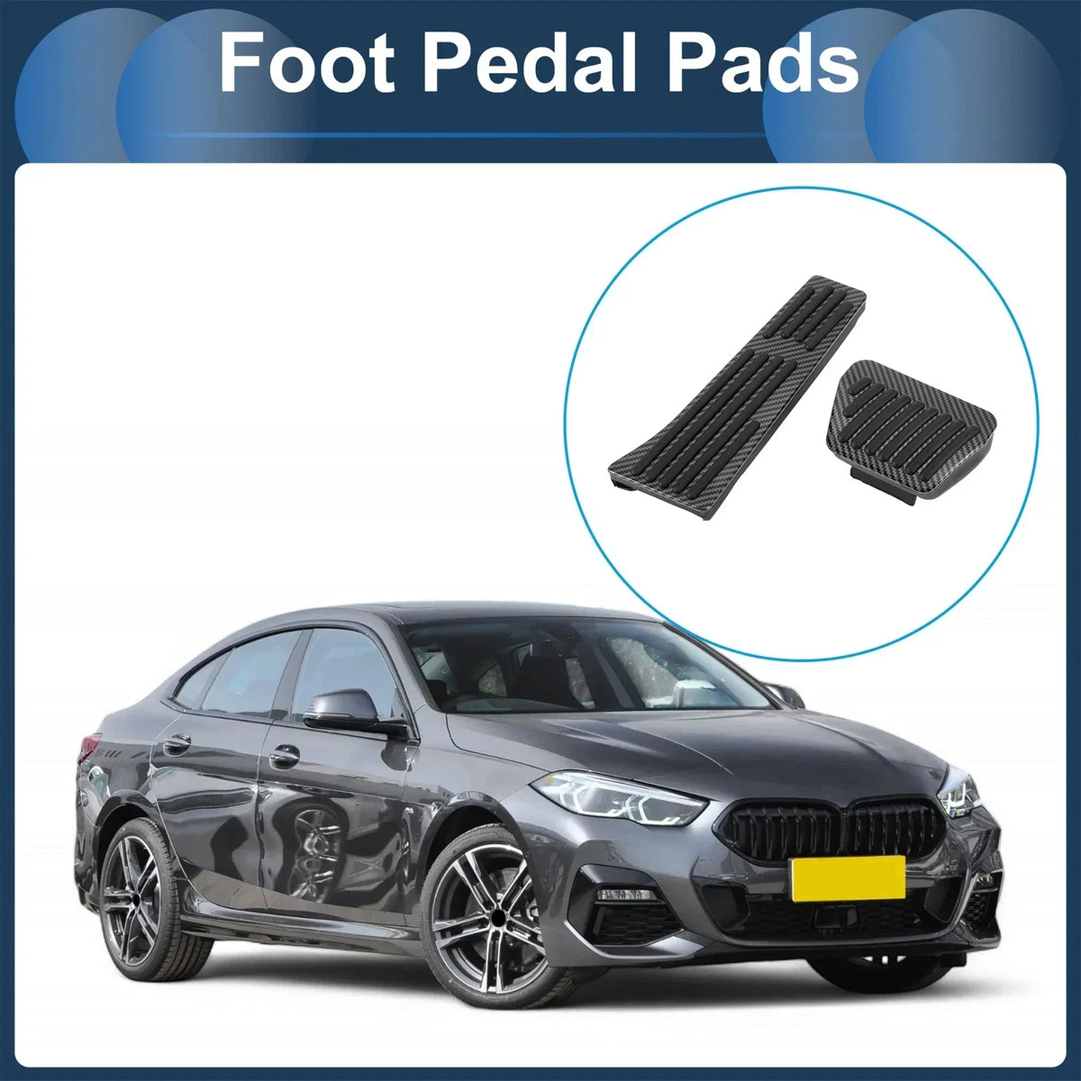 Black Carbon Fiber Accelerator Pedal Covers Set for BMW 3 Series