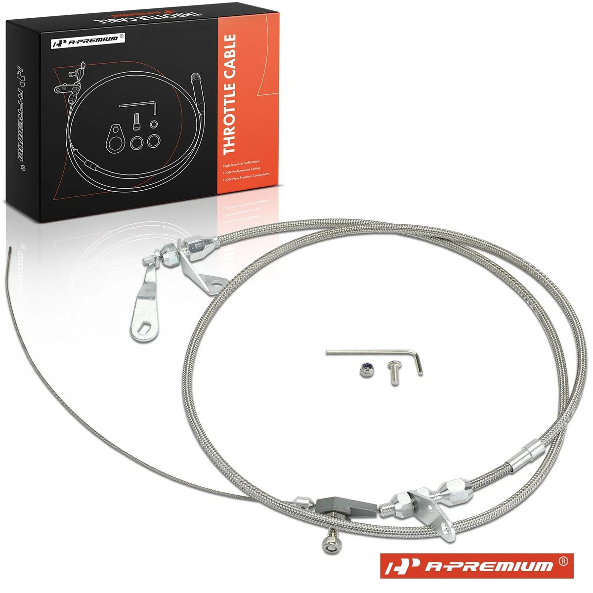 Braided Stainless Steel Transmission Kickdown Cable for Ford