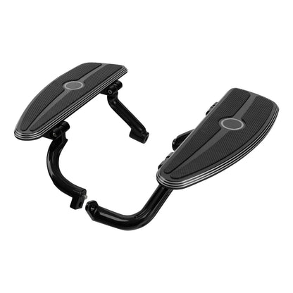 Black Half-Shield Rider Footboard Mount Bracket for Harley Touring (2014–2024)