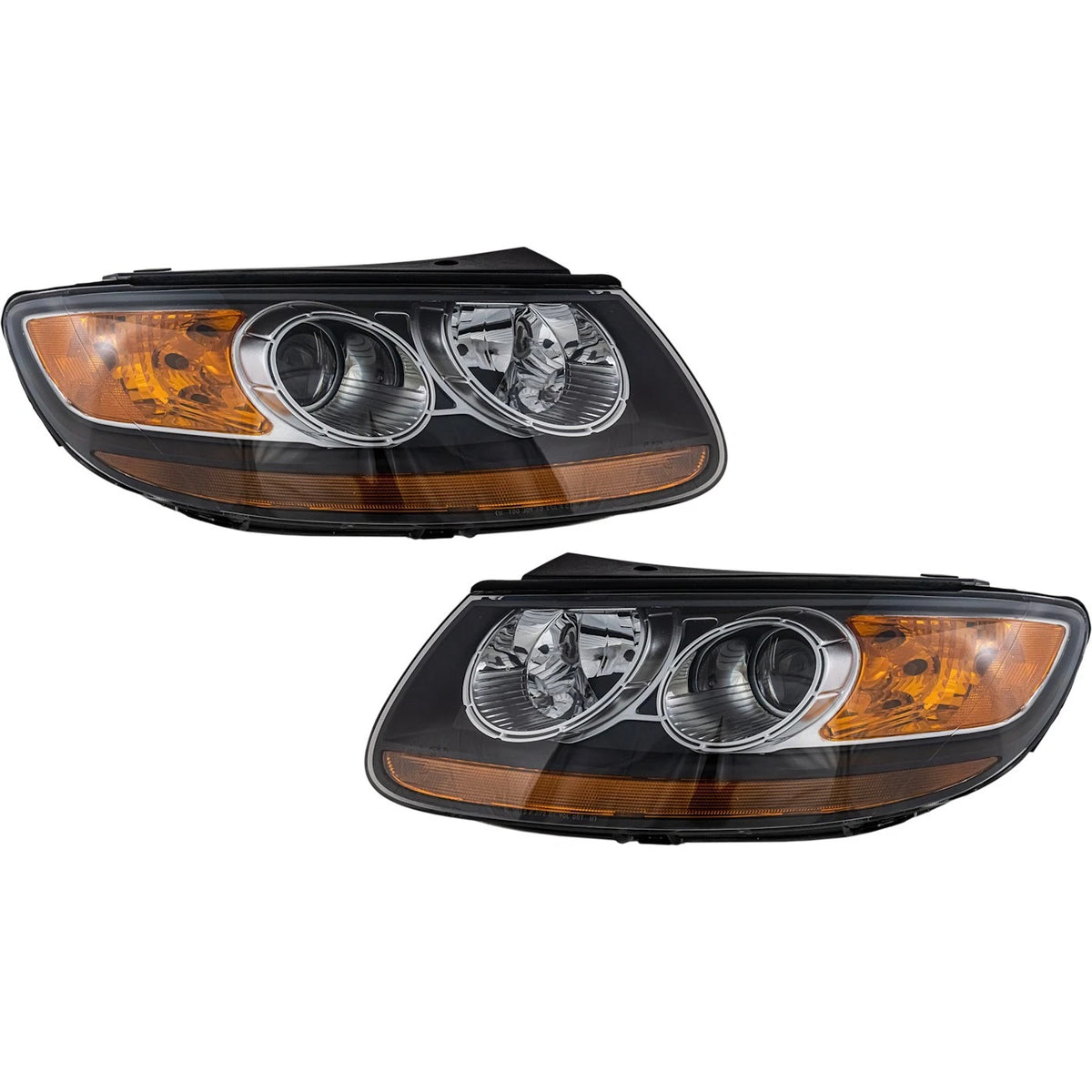 Set of 2 Halogen Headlights for Hyundai Santa Fe (2007–2008) w/ Bulbs