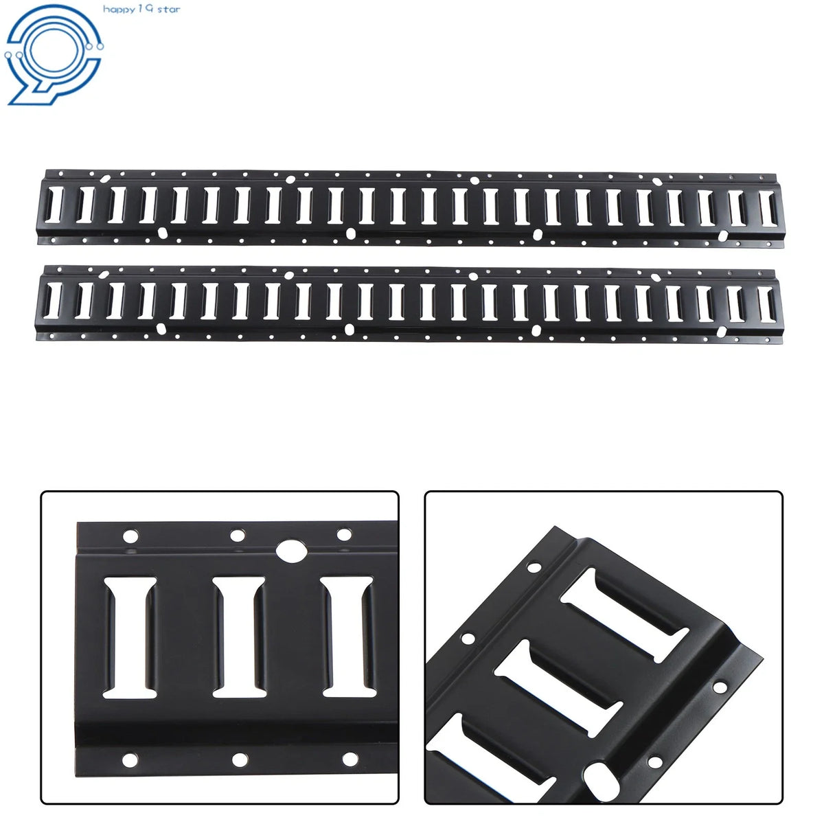 2 Pack E Tie Down Rail Kit for Cargo Trailers (Power Coated)