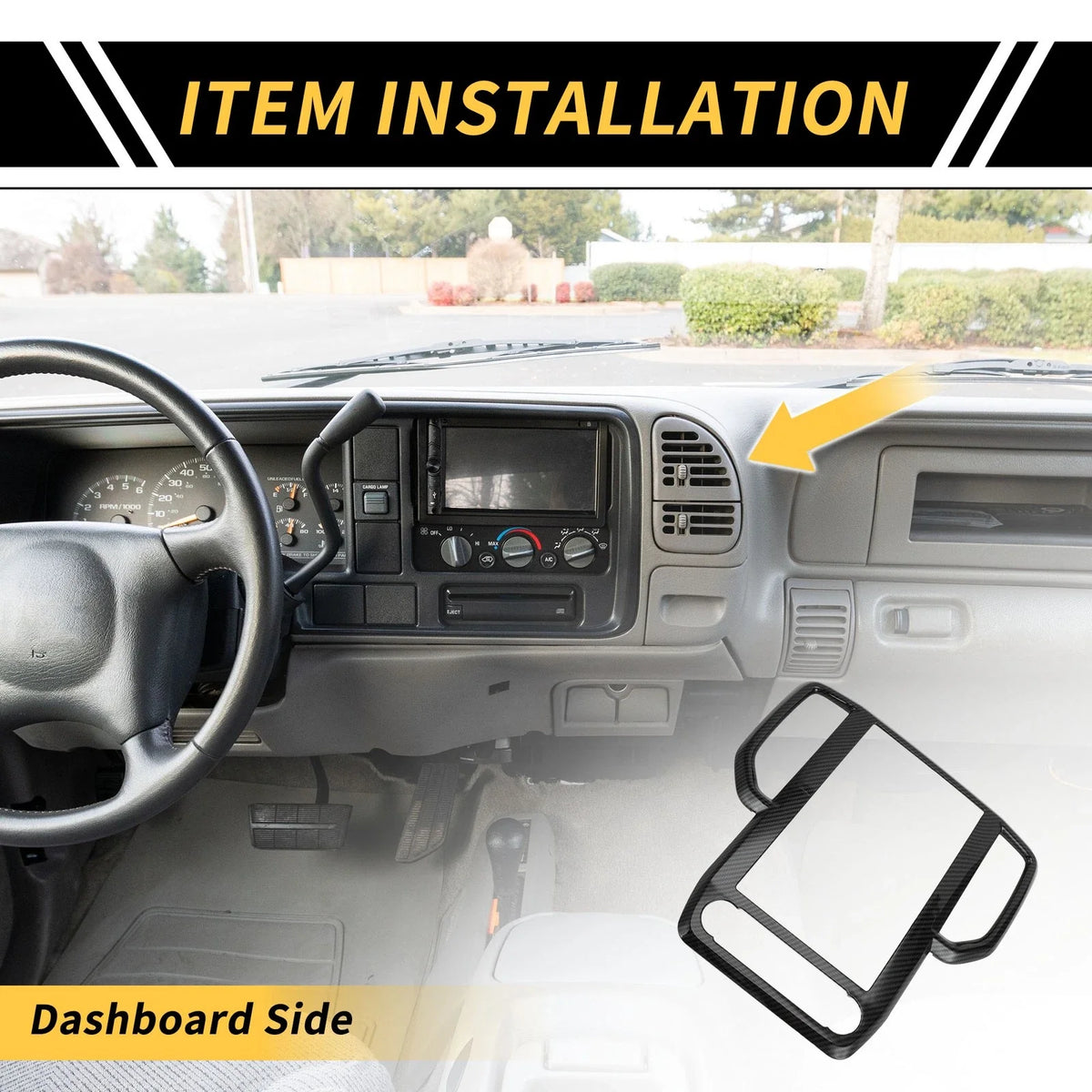 Carbon Fiber Pattern Dashboard Air Vent Trim for Ford Ranger (2023–2024)