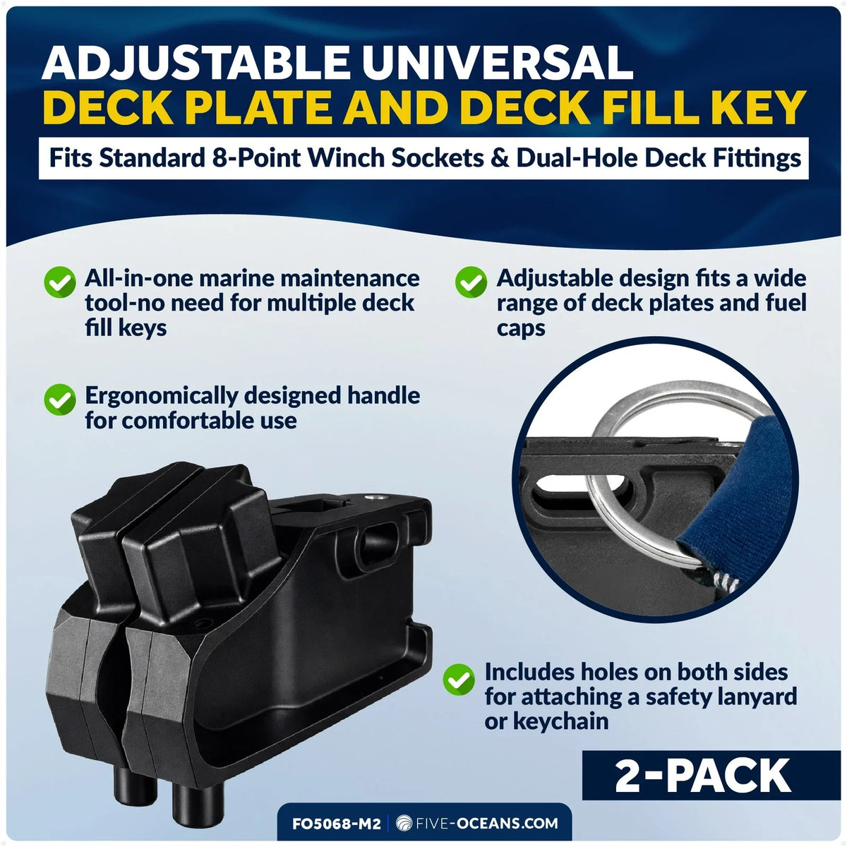 Adjustable Deck Plate and Fill Key 2-Pack - FO5068-M2 for Universal Use