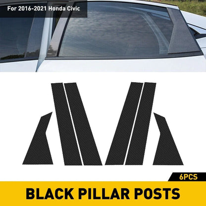 Carbon Fiber Pillar Post Door Trim for 2016-2021 Honda Civic Sedan