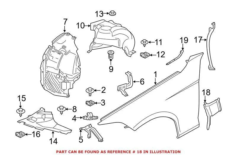 Front Passenger Right Brake Air Duct for BMW (OEM 51747294822)