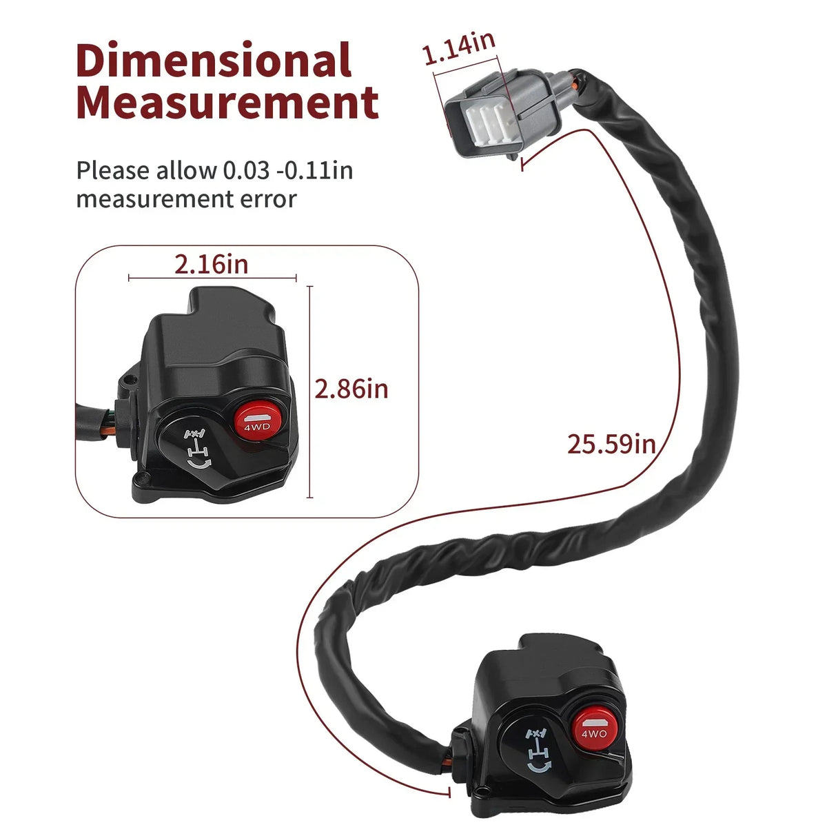 Differential Lock Switch Throttle Top for TRX500FEFM 2015-2019 Honda
