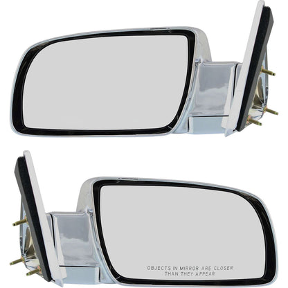 2-Piece Manual Mirror Set in Chrome for Chevy GMC C1500 K1500