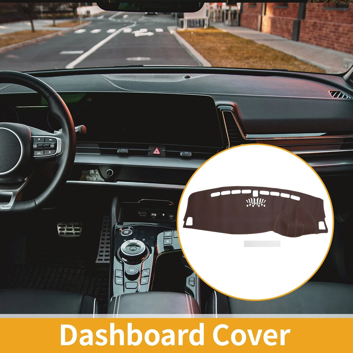 Dashboard Cover Mat for Kia Sportage (2016–2017) Brown Anti-Slip