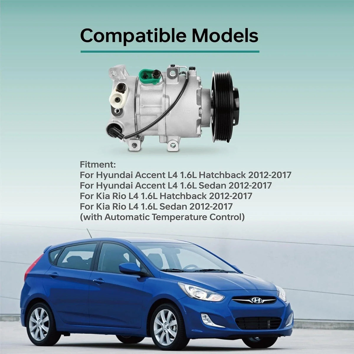 AC Compressor CO 20765C for Kia Rio 2012-2015 & Accent 2012-2016
