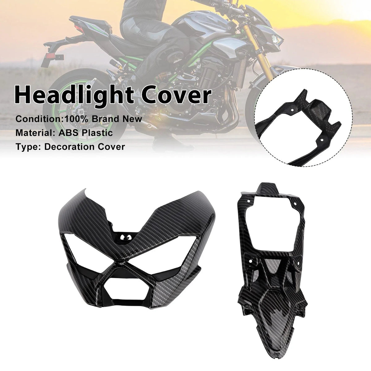 Front Nose Headlight Cover Fairing for Kawasaki Z900 (2025–2026)