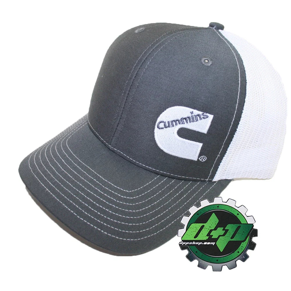 Cummins Trucker Hat Mesh Snapback Charcoal Grey/White