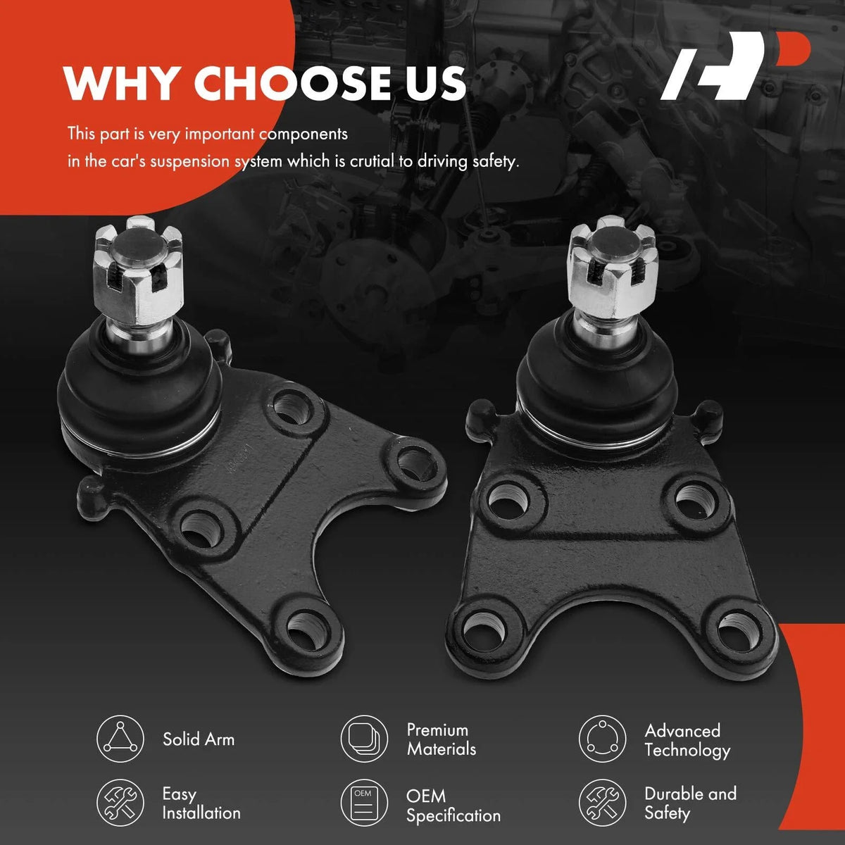 Ball Joint Front Lower Side Pair for Honda Passport (1994–2002)