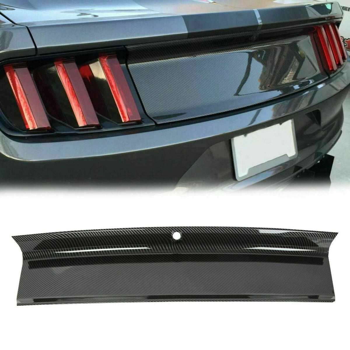 Decklid Trim Cover in Carbon Fiber Look for Ford Mustang (2015-2023)