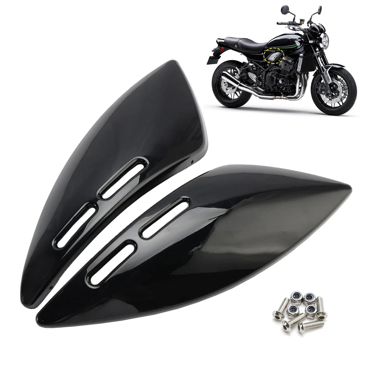 Gas Tank Side Cover Panel for Kawasaki Z900RS (2018–2024) Black