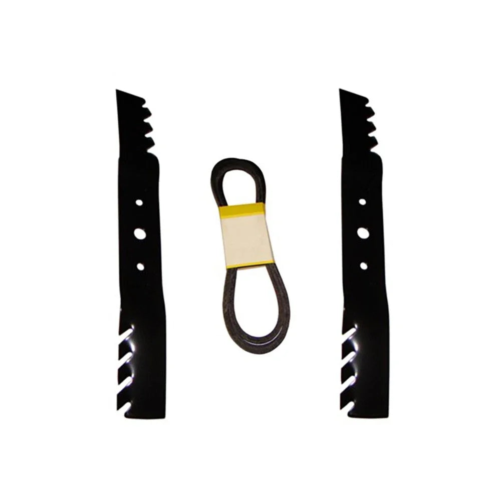 Mulching Blades & Belt Kit for John Deere LT133 LT150 LT155 (AM100946 M126536)