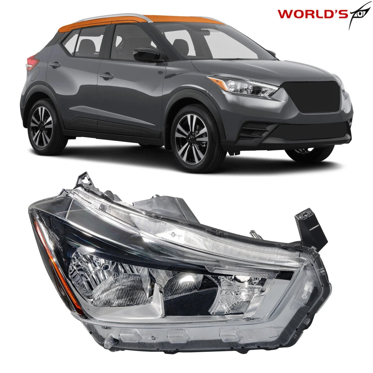 Halogen Headlight Assembly for Nissan Kicks 2018–2020 Right Side