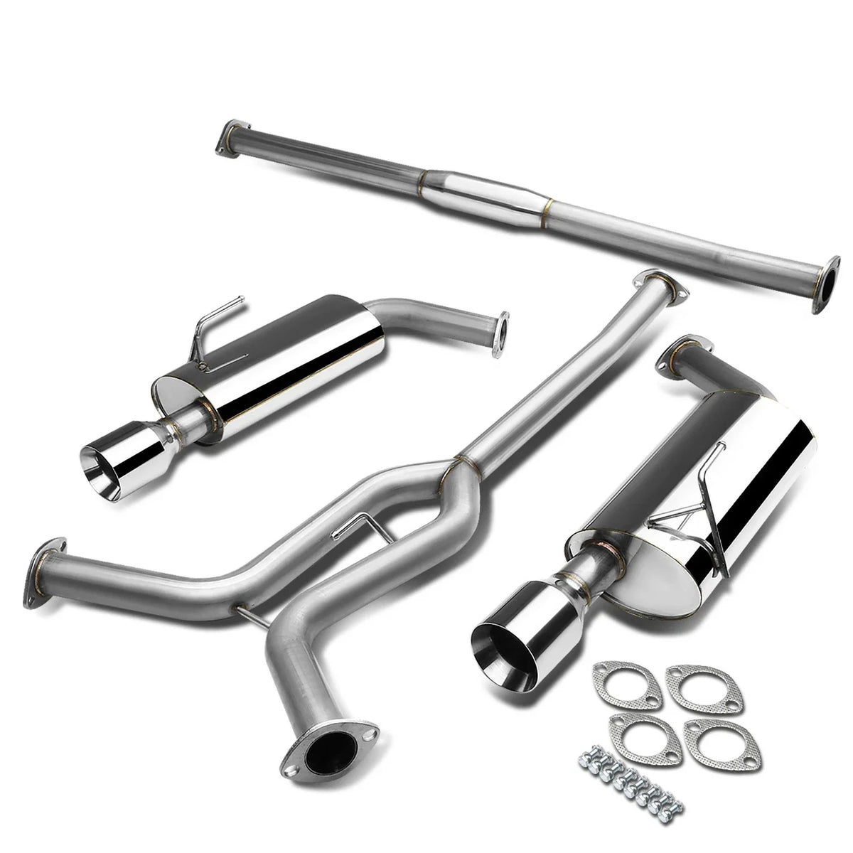 4" Double Wall Rolled Muffler Tip Catback Exhaust System for Maxima 04-08