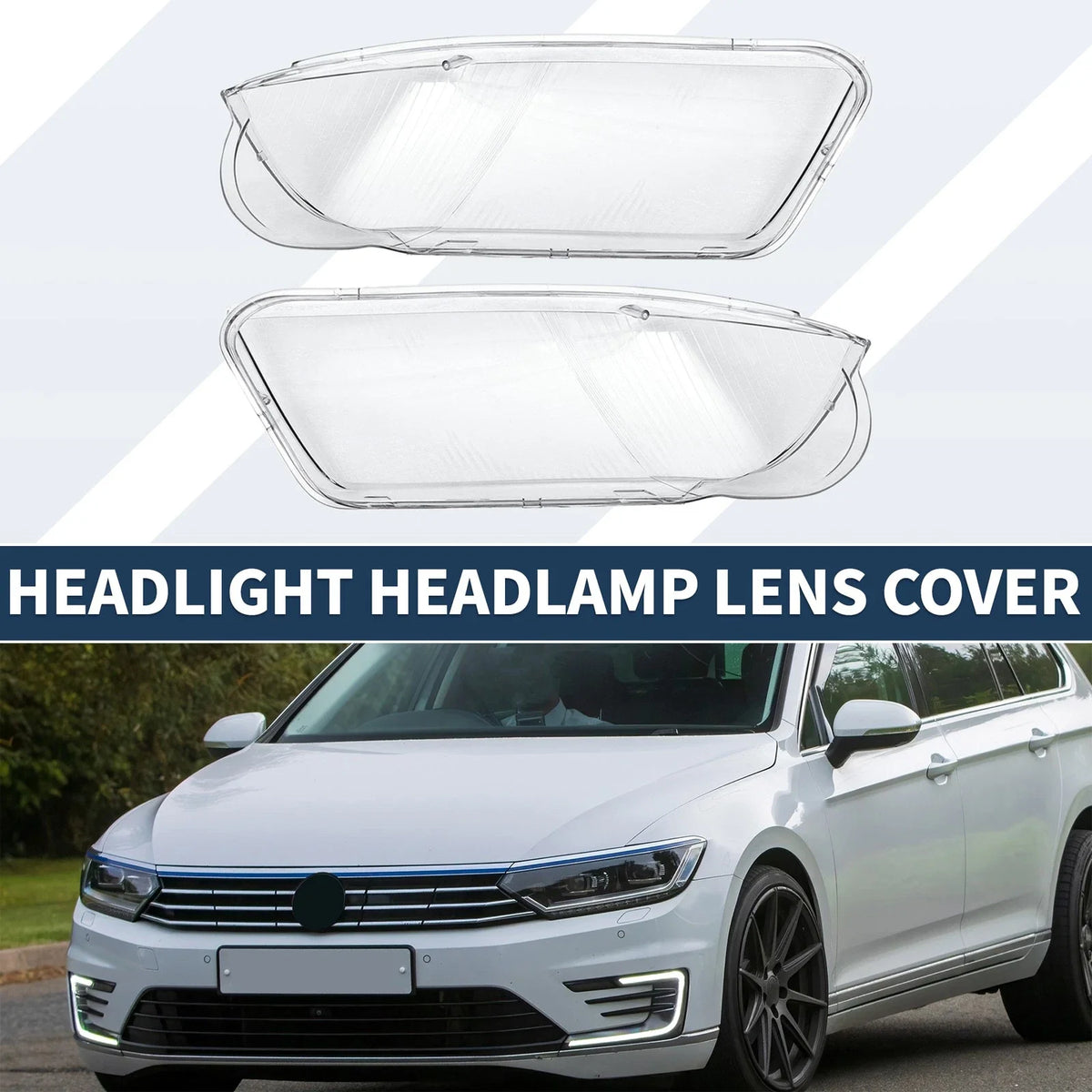Pair Headlight Lens Covers for Volkswagen Passat B5.5 (2001–2005)