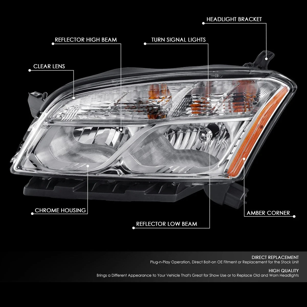 Left Driver Side Headlight Assembly for Chevy Trax (2015–2016)