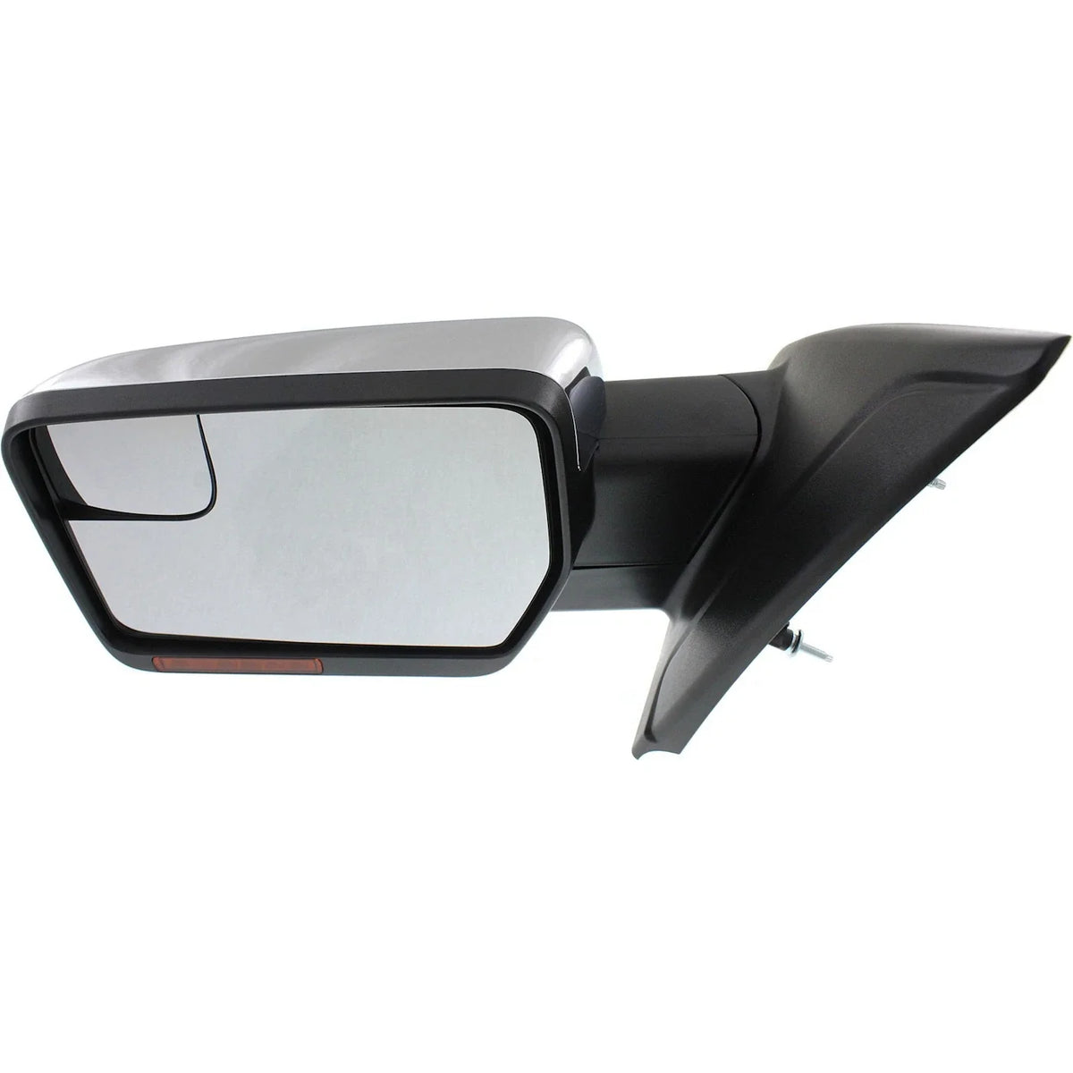 Left Mirror with Puddle & Signal Lamp for 2011-2014 Ford F-150, Heated, Chrome